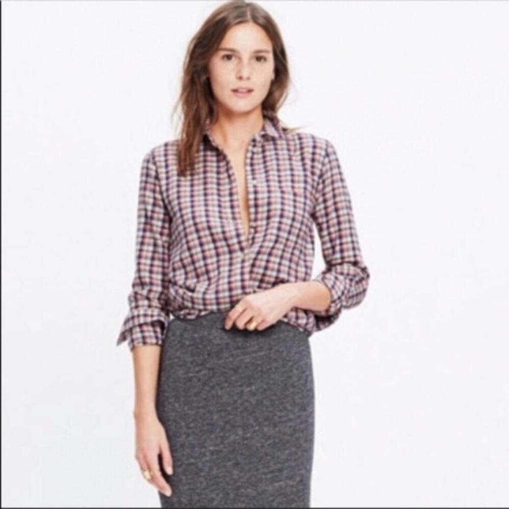 Madewell Palma Plaid Boyfriend Button Down Size XS